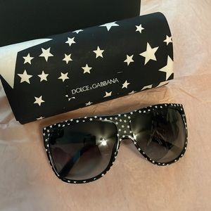 Dolce and Gabbana black and white Star sunglasses